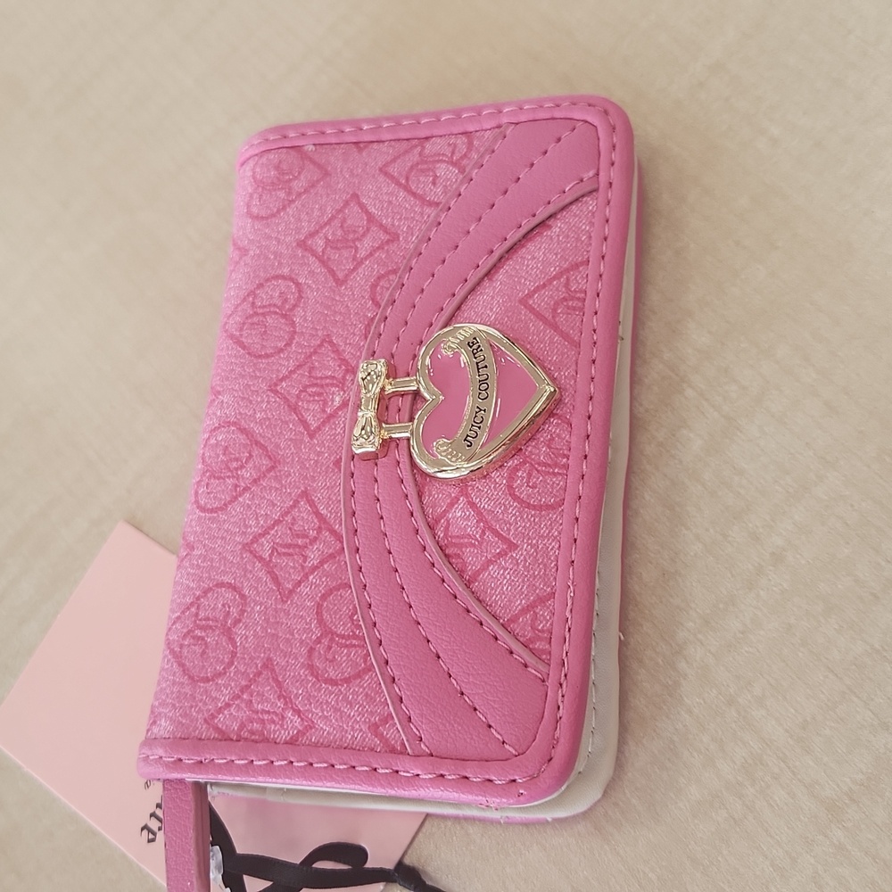 Juicy Couture Pink Heart Charm Wallet Small Cards And Money Organazer Logo Case - Picture 13 of 13